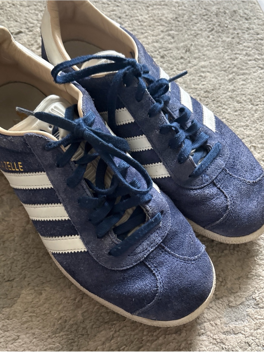 adidas Kids Gazelle Suede Sneakers - Navy/White
